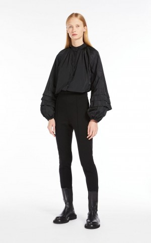 παντελόνι Max Mara Stretch Jersey Leggings μαυρα | MMR593800