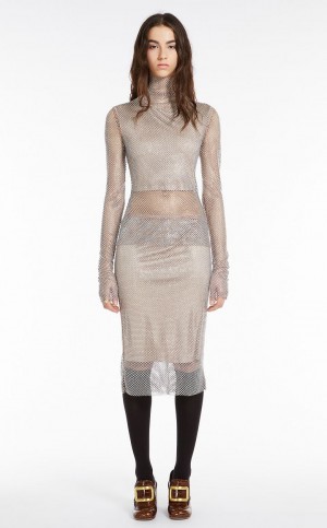 Αριστος Max Mara Turtle Neck In Mesh With Rhinestones βερίκοκο | MMR593633