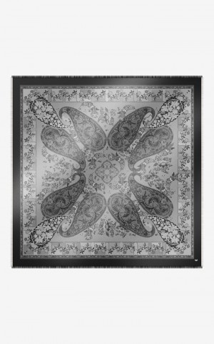 κασκολ Max Mara Viscose And Modal Shawl ασπρα μαυρα | MMR594257