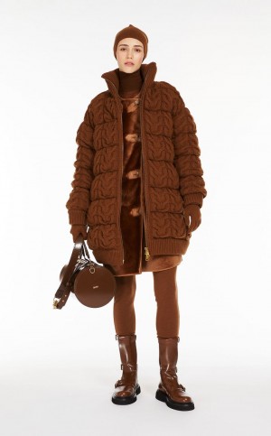 παντελόνι Max Mara Μαλλί And Cashmere Leggings καφε | MMR593740