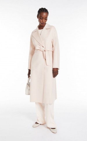 παλτό Max Mara Μαλλί And Cashmere Robe ανοιχτο ροζ | MMR593884