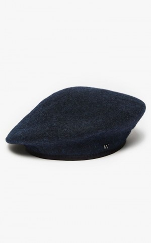 καπελα Max Mara Μαλλί Felt Beret σκουρο μπλε | MMR594321