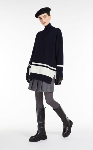 φουστεσ Max Mara Μαλλί Flannel γκρι | MMR593731