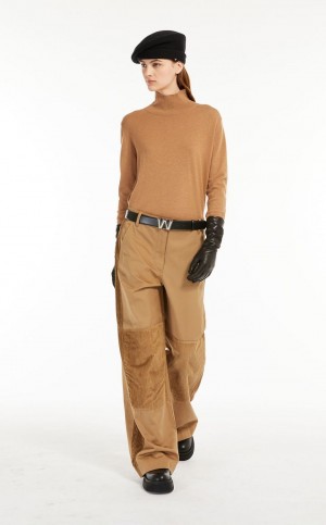 παντελόνι Max Mara βαμβακερα Gabardine καφε | MMR593796