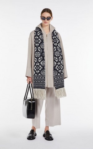 παλτό Max Mara Μαλλί Hoodie ανοιχτο γκρι | MMR593878