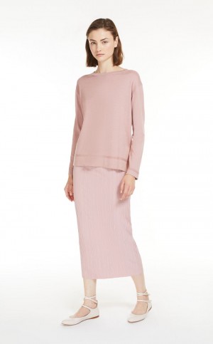 φουστεσ Max Mara Πλισέ Jersey Pencil ροζ | MMR593691