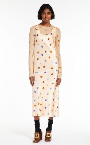 Φορεμα Max Mara αμανικα Printed Silk ροζ | MMR593324