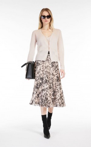 φουστεσ Max Mara Πλισέ Printed Tulle ανοιχτο ροζ | MMR593680