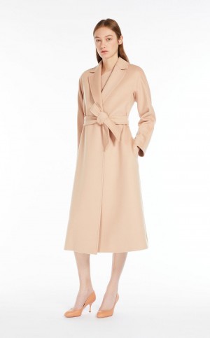 παλτό Max Mara Μαλλί Robe Μπεζ | MMR593874