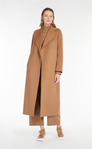 παλτό Max Mara Μαλλί Robe-style καφε | MMR593902