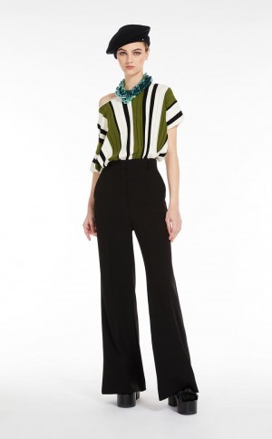 πλεκτά Max Mara Πλισέ Top In Viscose Yarn πρασινο | MMR593448