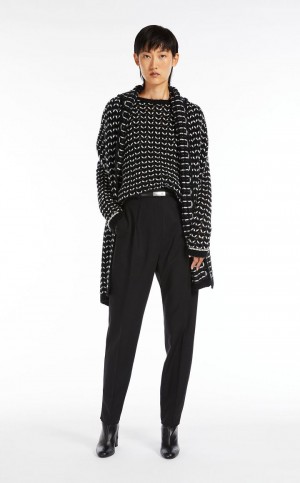 παντελόνι Max Mara Μαλλί Twill μαυρα | MMR593790