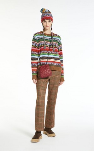 παντελόνι Max Mara Μαλλί Twill καφε | MMR593812