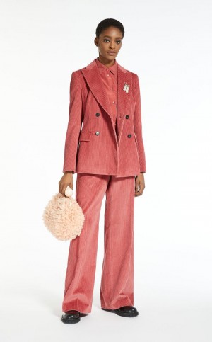 Μπλέιζερ Max Mara βαμβακερα Velvet σκούρο κοκκινα | MMR594105