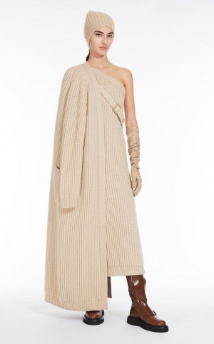 Φορεμα Max Mara Πλευρωτός Μαλλί And Cashmere One-shoulder πορτοκαλι | MMR593283