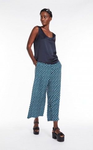 Αριστος Max Mara Ευθεία-cut In Satin And Jersey σκουρο μπλε | MMR593656