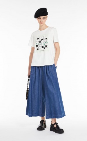 Τζιν Max Mara φαρδια-leg Denim σκουρο μπλε | MMR593747