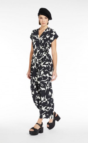 Ολόσωμη Φόρμα Max Mara In Printed Silk μαυρα | MMR593416